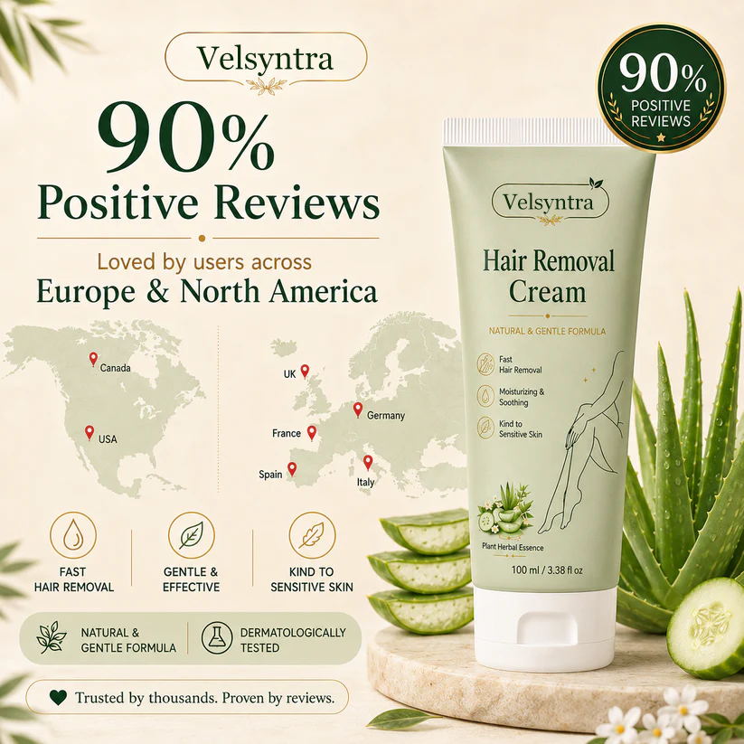 Velsyntra™ Natural Gentle Hair Removal Cream | For Women & Men, Sensitive Skin