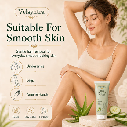Velsyntra™ Natural Gentle Hair Removal Cream | For Women & Men, Sensitive Skin